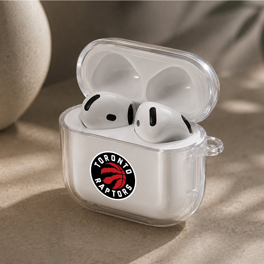 NBA Toronto Raptors Logo Protective Apple Airpods 4 Clear Case - Durable Clear Protection