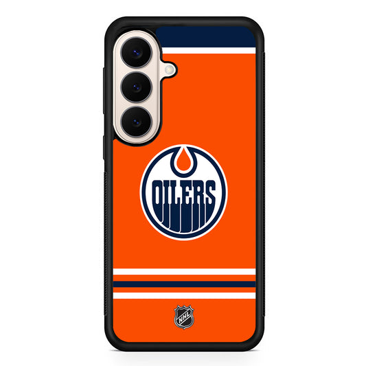 NHL Edmonton Oilers Orange Samsung Galaxy S26 Case | Durable Protective Rubber Cover