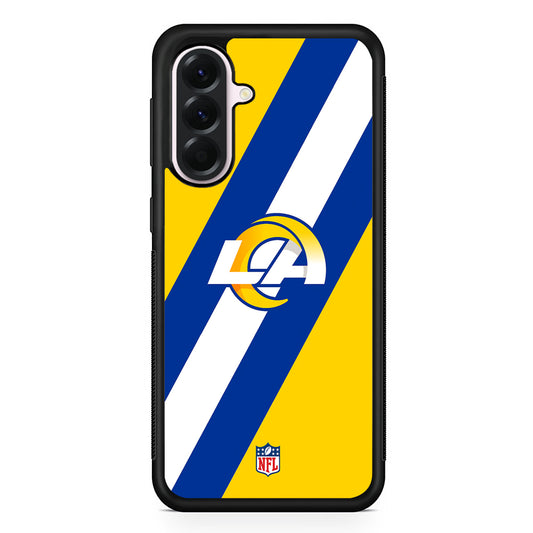 NFL Los Angeles Rams Stripe Samsung Galaxy A56 Case | Samsung Galaxy A56 Protective Rubber Case