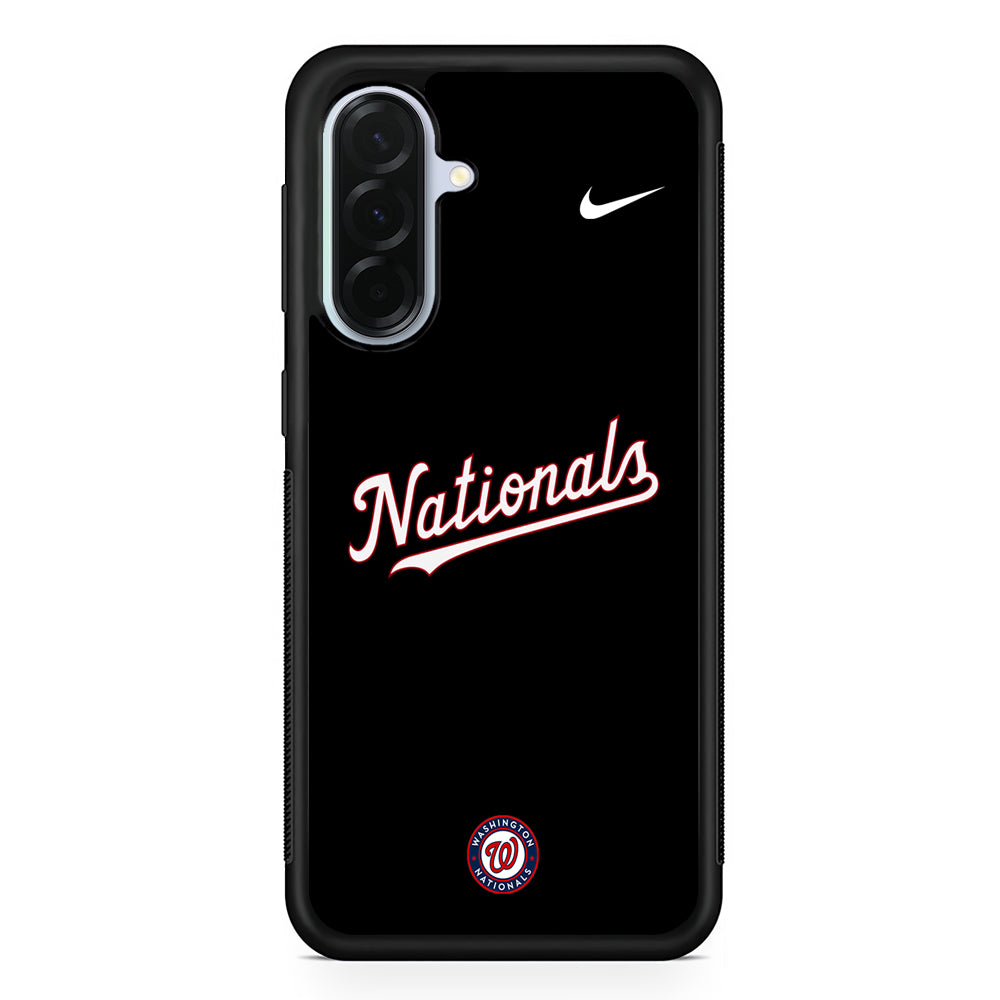 MLB Washington Nationals Black Nike Samsung Galaxy A36 Case | Durable Samsung Galaxy A36 Protective Case