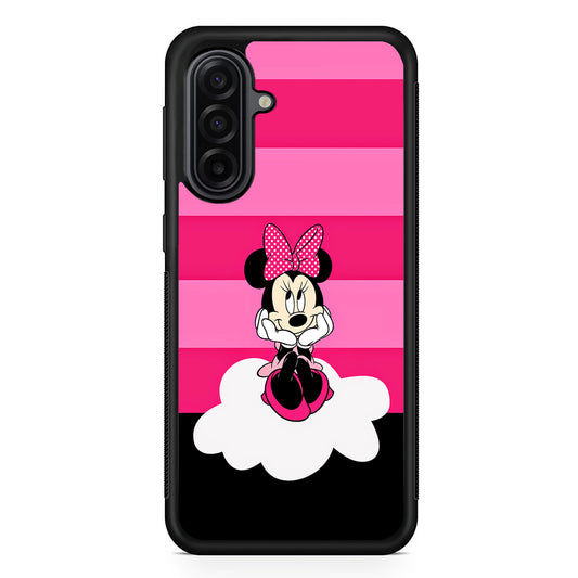 Minnie Mouse Pink Stripe Samsung Galaxy A17 Case | Durable Rubber Samsung Galaxy A17 Phone Case