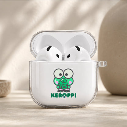 Keroppi Carrying Leaf Protective Apple Airpods 4 Clear Case - Durable Clear Protection
