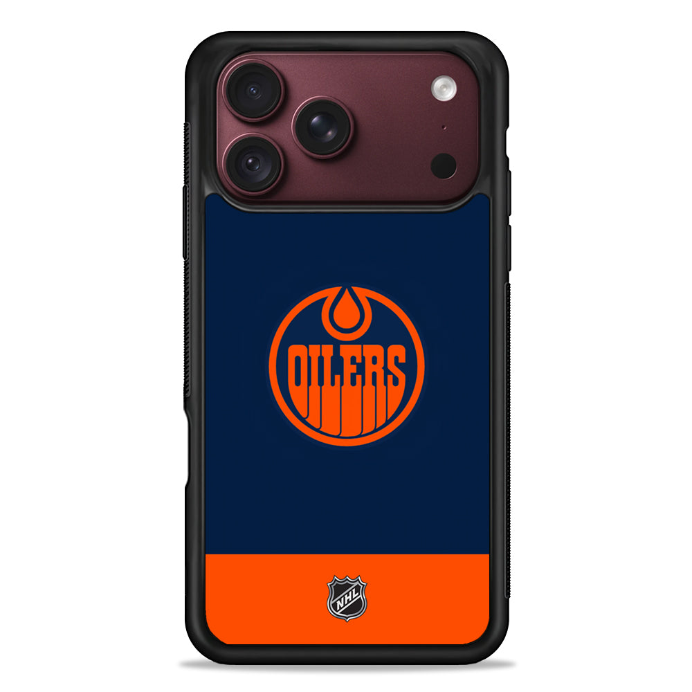 NHL Edmonton Oilers Navy iPhone 18 Pro Max Case – Slim Silicone Protective Cover