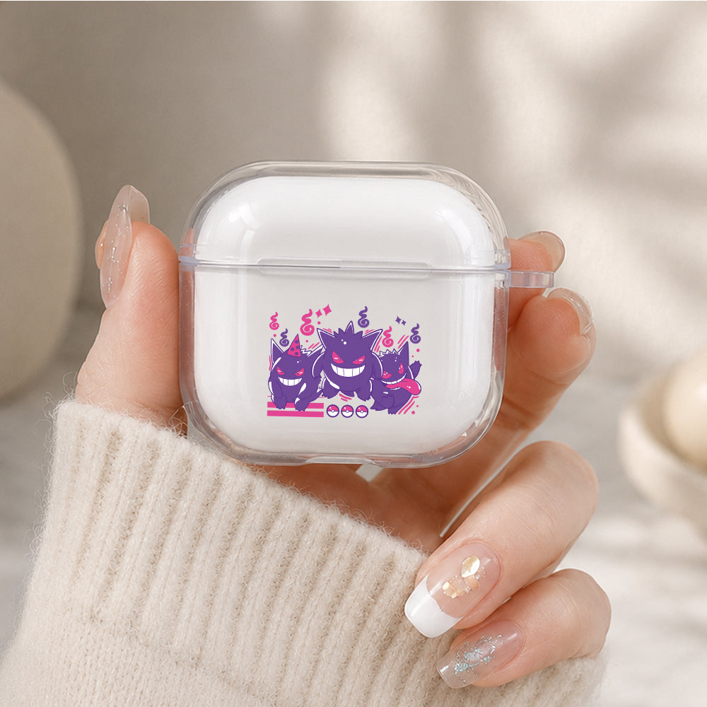 Gengar Creepy and Cute Protective Apple Airpods 4 Clear Case - Durable Clear Protection