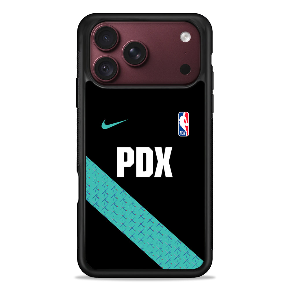 NBA Portland Trail Blazers Black Nike iPhone 18 Pro Max Case – Slim Silicone Protective Cover