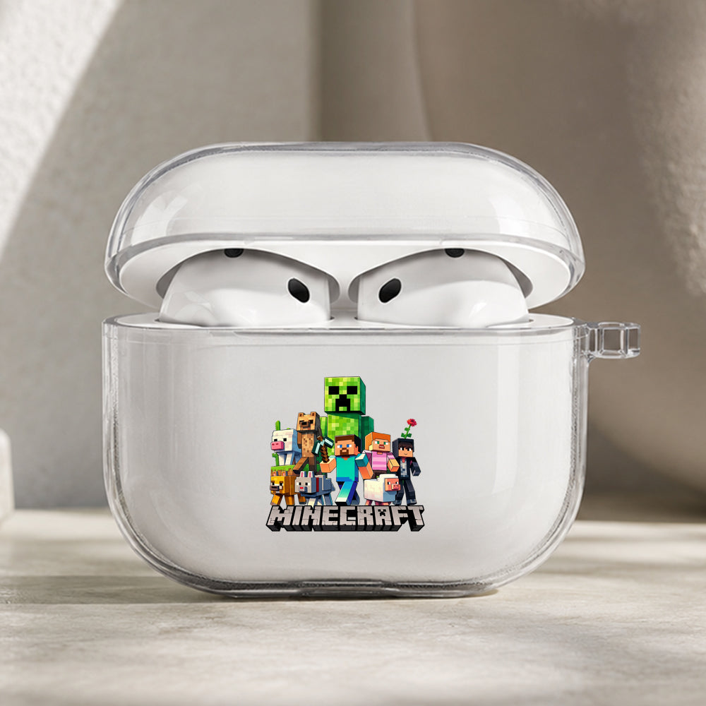 Minecraft World Characters Protective Apple AirPods Pro 3 Clear Case | Shockproof Cover