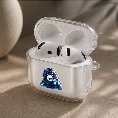 Monkey Becomes an Astronaut Protective Apple Airpods 4 Clear Case - Durable Clear Protection