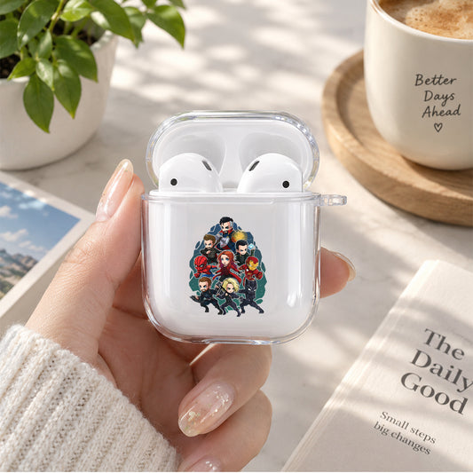 Avengers Team Cartoon Protective Clear Case Cover For Apple Airpods | Soft Silicone AirPods 1 / 2 Case | Protective Cover