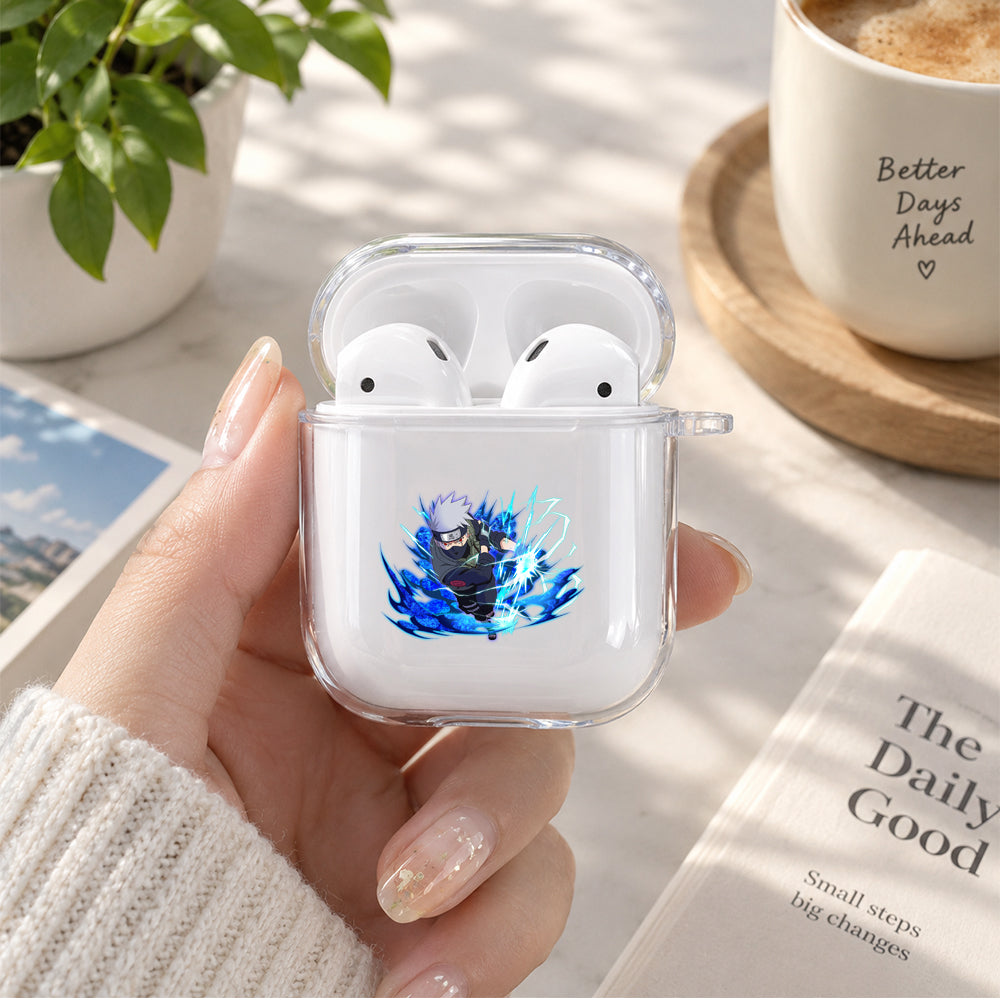 Kakashi Chidori Mangekyou Protective Clear Case Cover For Apple Airpods | Soft Silicone AirPods 1 / 2 Case | Protective Cover