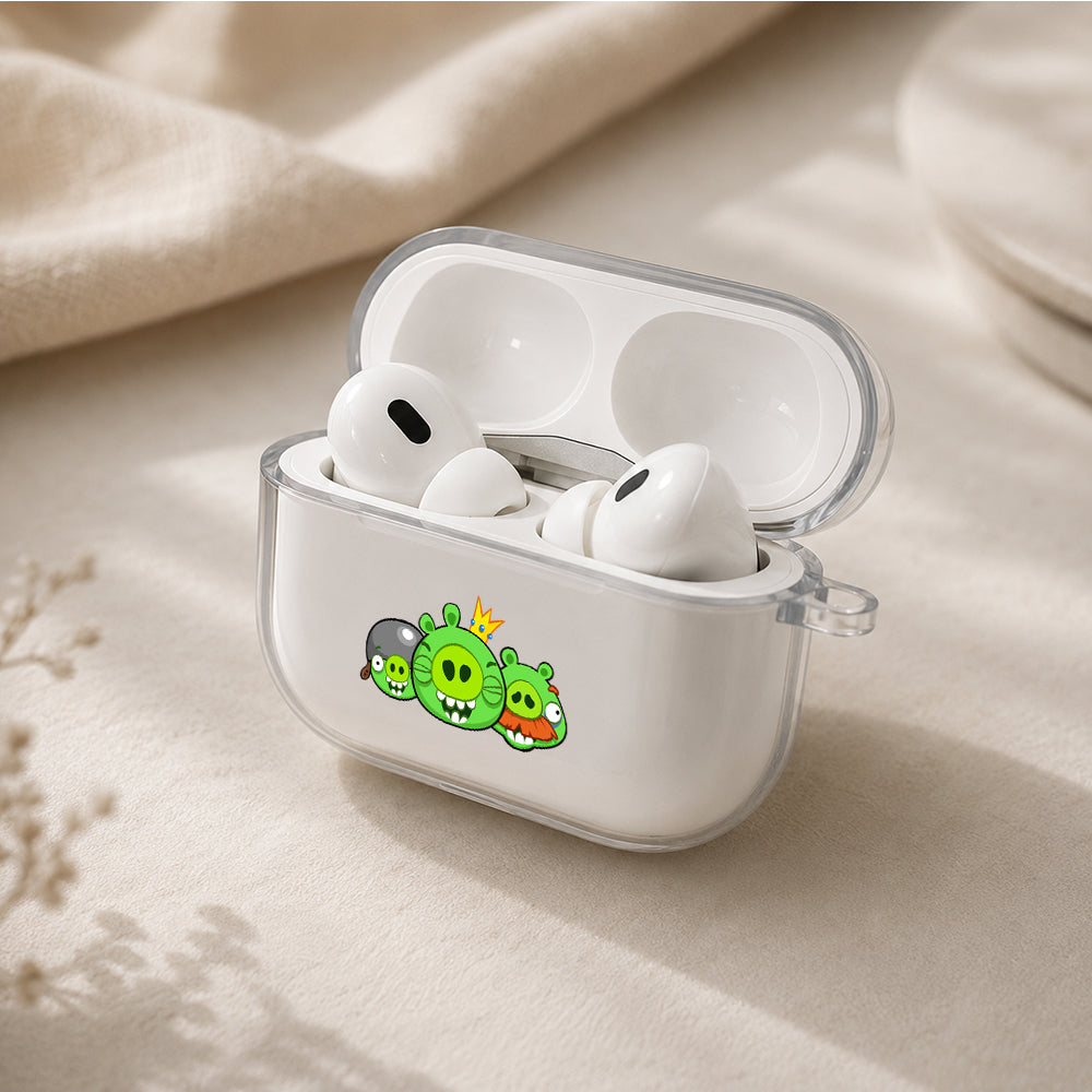 Angry Birds Bad Piggies Protective Apple AirPods Pro 3 Clear Case | Shockproof Cover