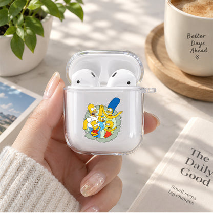 The simpson family harmony Protective Clear Case Cover For Apple Airpods | Soft Silicone AirPods 1 / 2 Case | Protective Cover