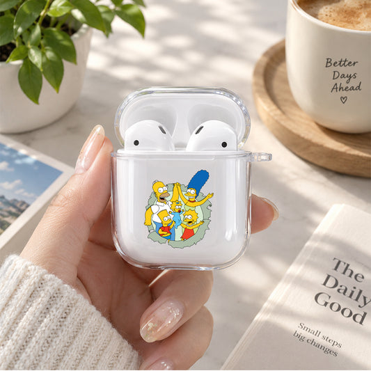 The simpson family harmony Protective Clear Case Cover For Apple Airpods | Soft Silicone AirPods 1 / 2 Case | Protective Cover