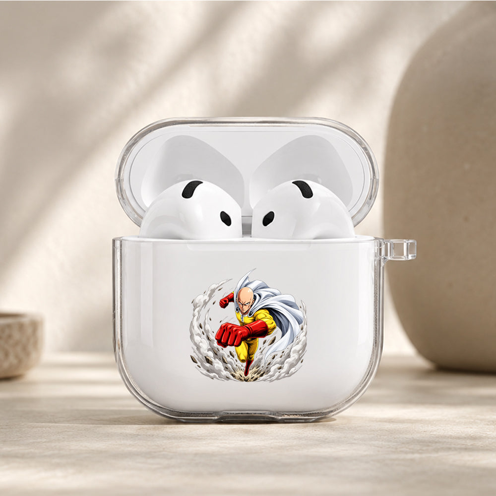 Saitama Ultimate One Punch Protective Apple Airpods 4 Clear Case - Durable Clear Protection