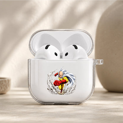 Saitama Ultimate One Punch Protective Apple Airpods 4 Clear Case - Durable Clear Protection