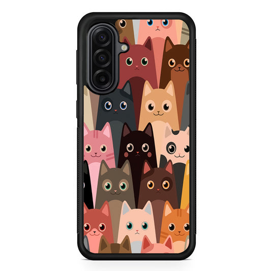 Cute Cat Doodle Samsung Galaxy A17 Case | Durable Rubber Samsung Galaxy A17 Phone Case