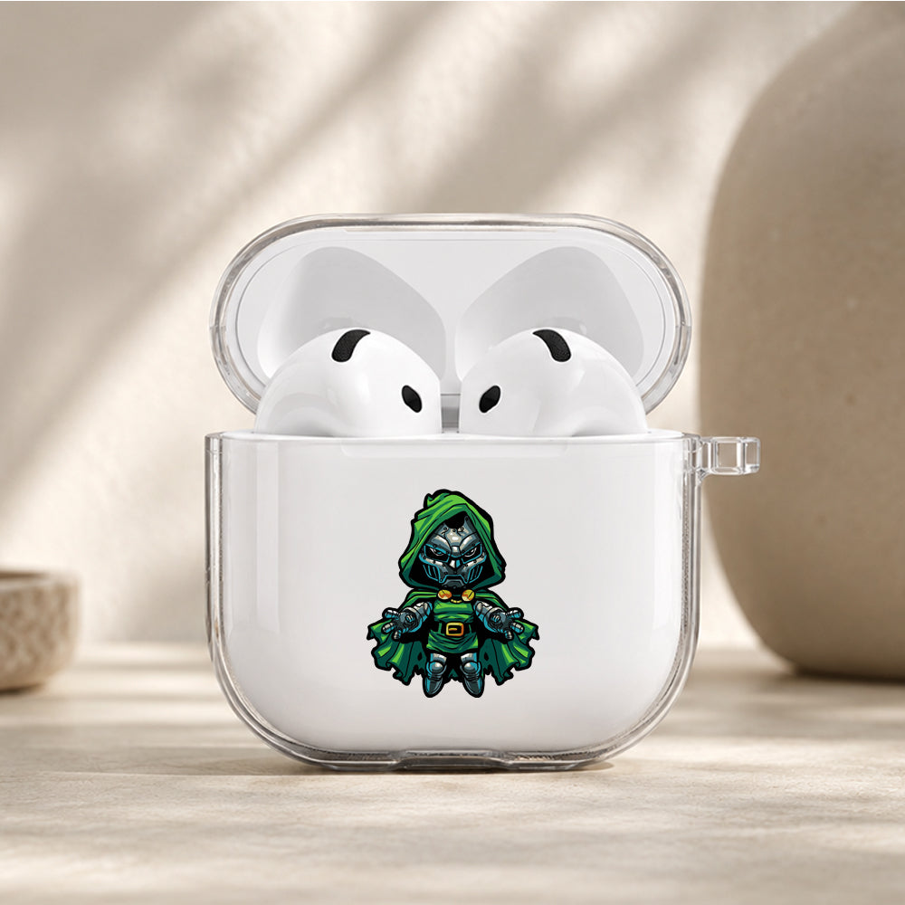 Doctor Doom Floating Stance Protective Apple Airpods 4 Clear Case - Durable Clear Protection