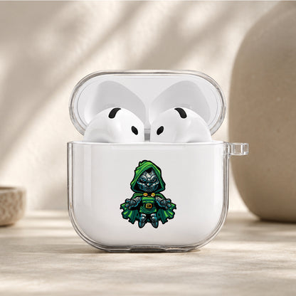 Doctor Doom Floating Stance Protective Apple Airpods 4 Clear Case - Durable Clear Protection