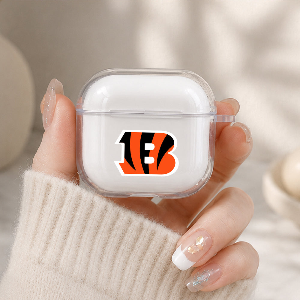 NFL Cincinnati Bengals Logo Protective Apple Airpods 4 Clear Case - Durable Clear Protection