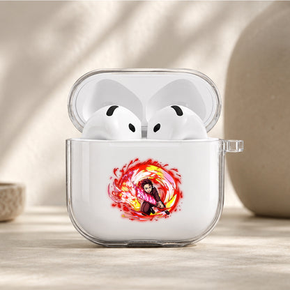 Demon Slayer Tanjiro Fire Dragon Protective Apple Airpods 4 Clear Case - Durable Clear Protection