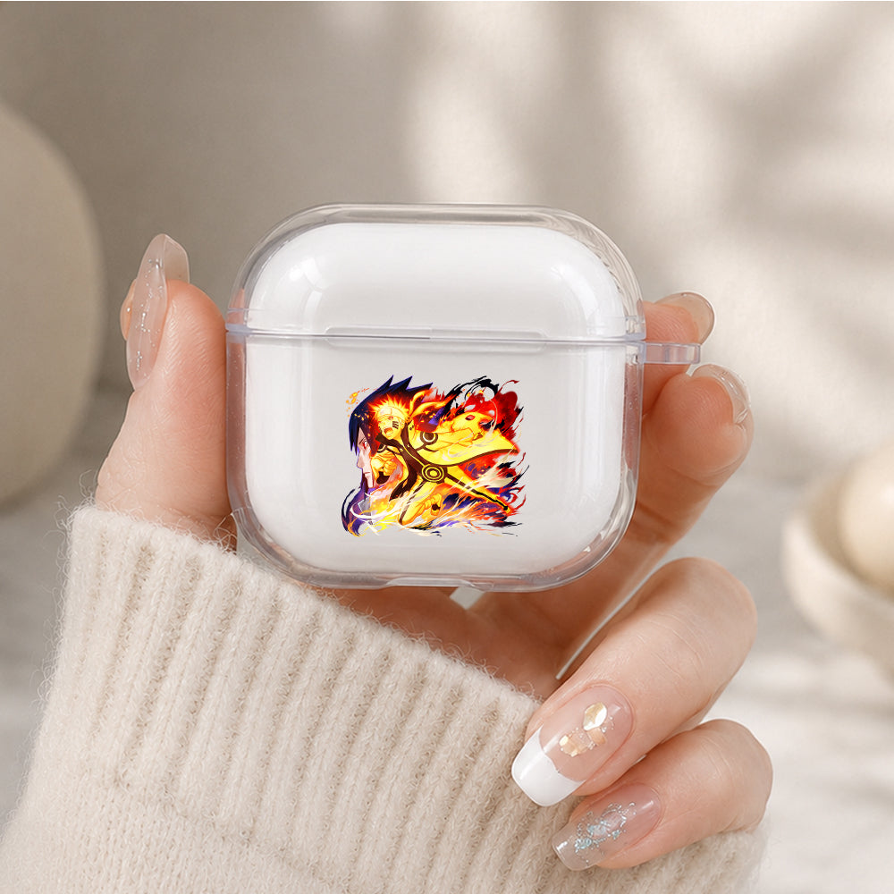 Naruto and Sasuke Fated Rivals Protective Apple Airpods 4 Clear Case - Durable Clear Protection