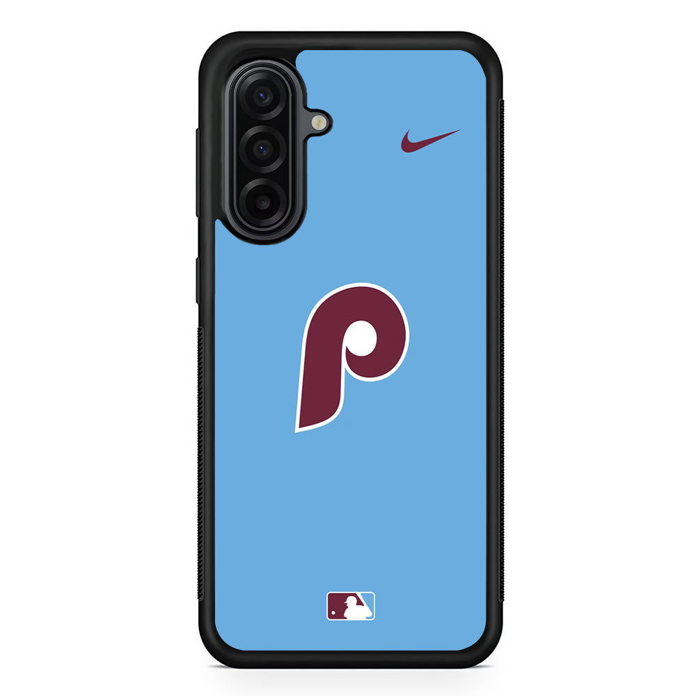 MLB Philadelphia Phillies Blue Nike Samsung Galaxy A17 Case | Durable Rubber Samsung Galaxy A17 Phone Case