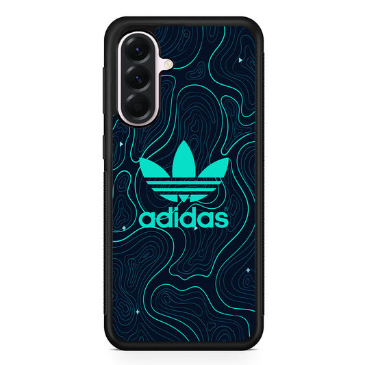 Adidas Glowing Blue Contour Samsung Galaxy A56 Case | Samsung Galaxy A56 Protective Rubber Case