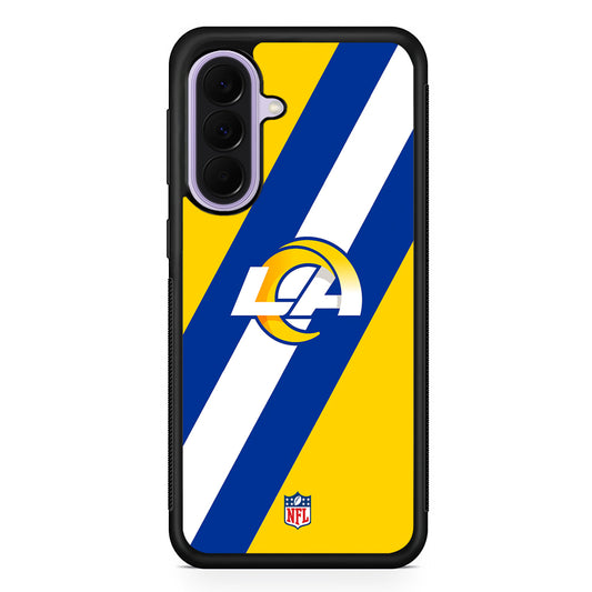 NFL Los Angeles Rams Stripe Samsung Galaxy A37 Case | Samsung Galaxy A37 Rubber Protective Case