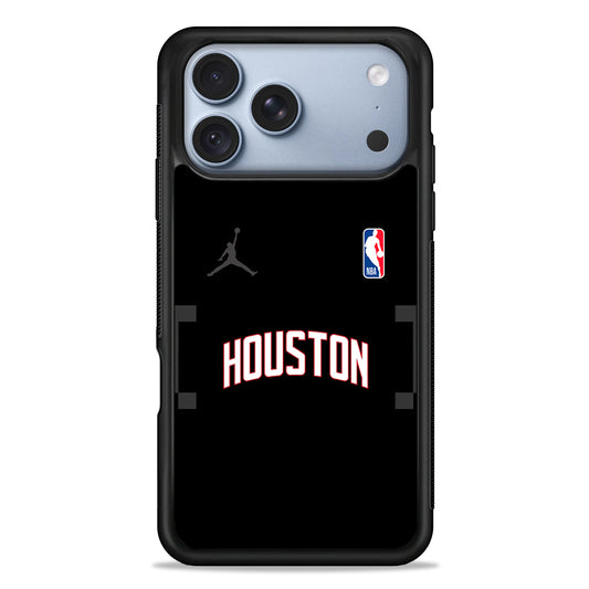 NBA Houston Rockets Black Jordan iPhone 18 Pro Case - iPhone 18 Pro Silicone Case