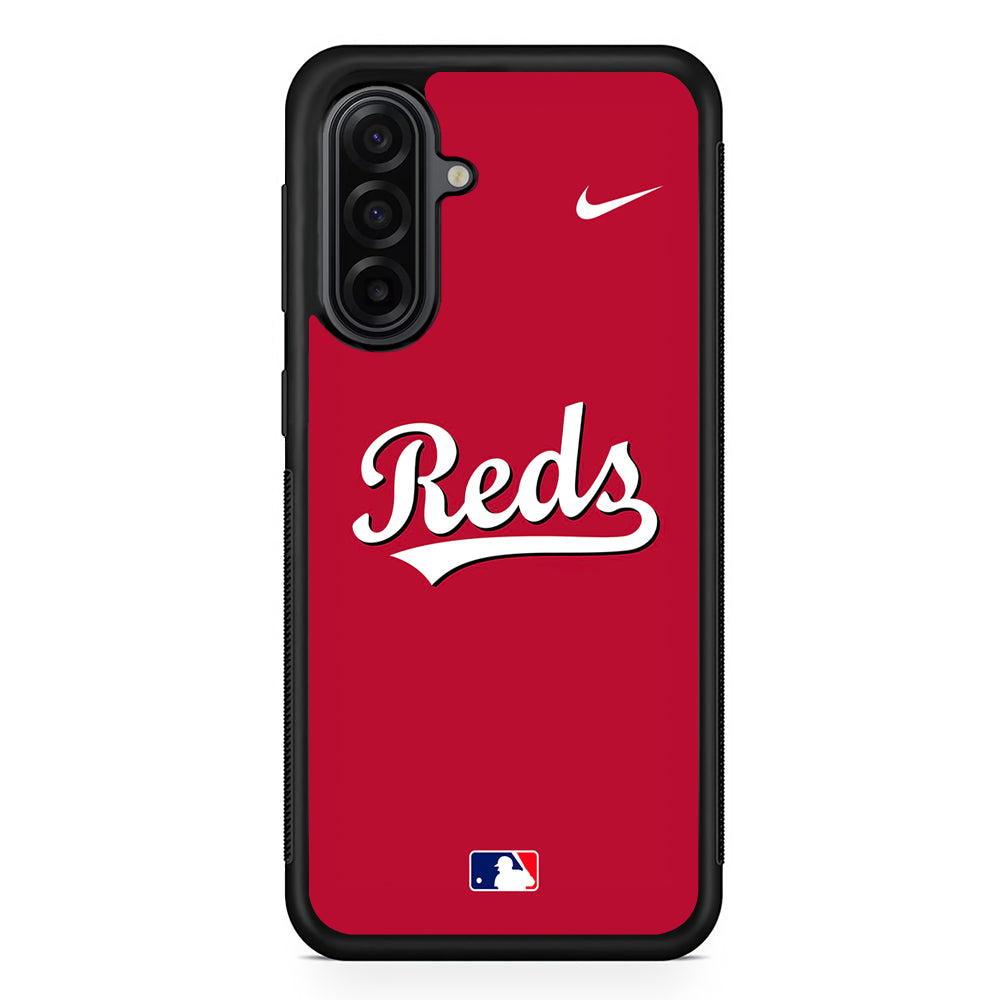 MLB Cincinnati Reds Red Nike Samsung Galaxy A17 Case | Durable Rubber Samsung Galaxy A17 Phone Case