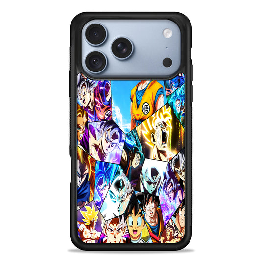 Goku Evolution Collage iPhone 18 Pro Case - iPhone 18 Pro Silicone Case