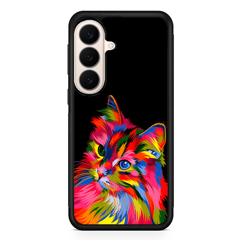 Cat Colorful Art Painting Samsung Galaxy S26 Case | Durable Protective Rubber Cover
