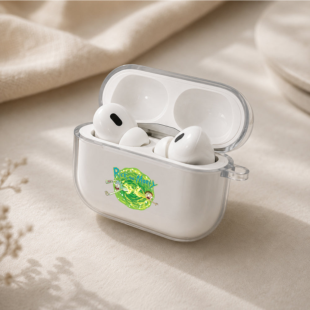 Rick and Morty Portal Protective Apple AirPods Pro 3 Clear Case | Shockproof Cover