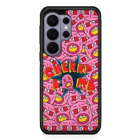 Cherry Bomb Face Sticker Samsung Galaxy S26 Ultra Case | Protective Rubber Cover