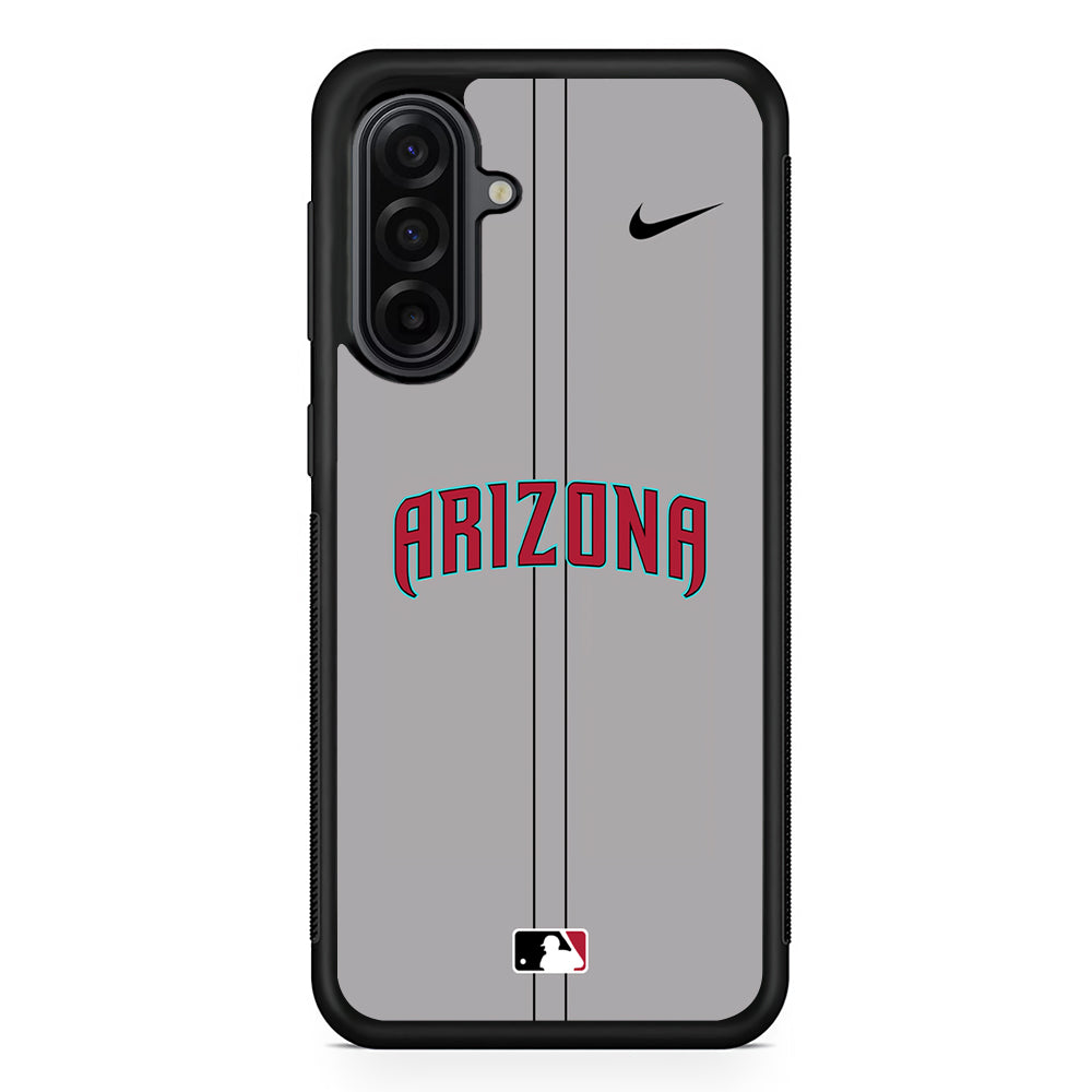 MLB Arizona Diamondbacks Gray Nike Samsung Galaxy A17 Case | Durable Rubber Samsung Galaxy A17 Phone Case