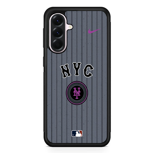 MLB New York Mets Gray Nike Samsung Galaxy A56 Case | Samsung Galaxy A56 Protective Rubber Case