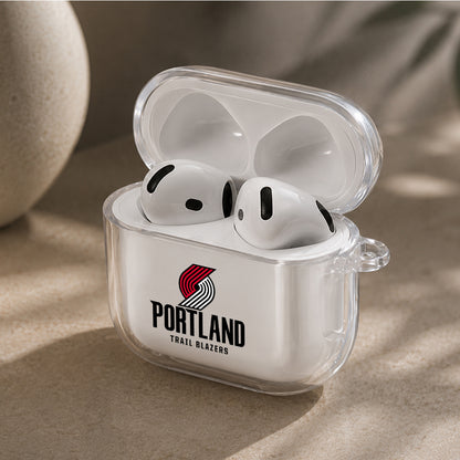 NBA Portland Trail Blazers Logo Protective Apple Airpods 4 Clear Case - Durable Clear Protection