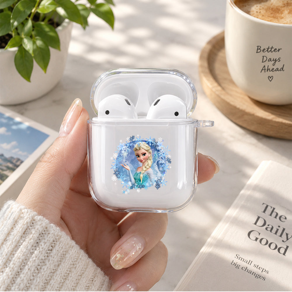 Elsa Frozen Protective Clear Case Cover For Apple Airpods | Soft Silicone AirPods 1 / 2 Case | Protective Cover