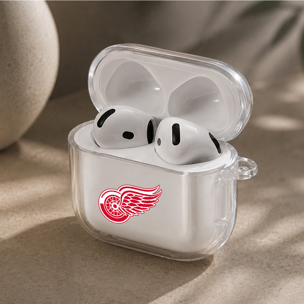 NHL Detroit Red Wings Logo Protective Apple Airpods 4 Clear Case - Durable Clear Protection