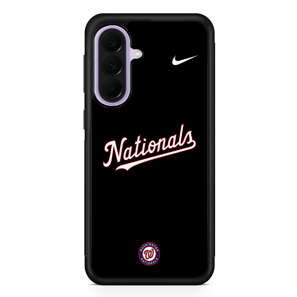 MLB Washington Nationals Black Nike Samsung Galaxy A37 Case | Samsung Galaxy A37 Rubber Protective Case