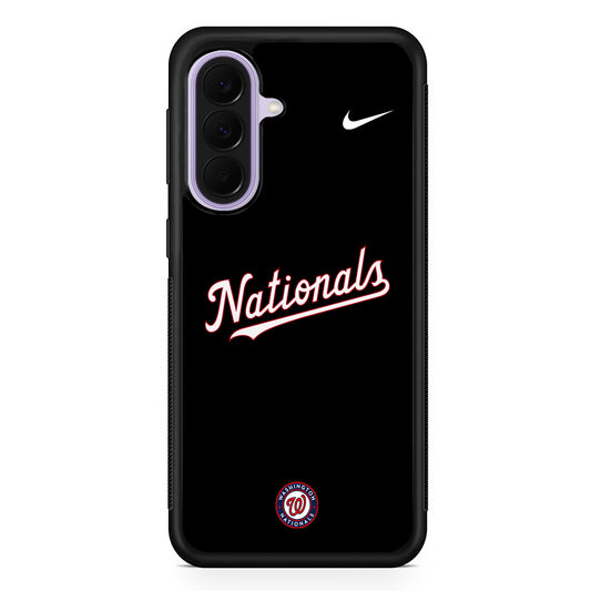 MLB Washington Nationals Black Nike Samsung Galaxy A37 Case | Samsung Galaxy A37 Rubber Protective Case