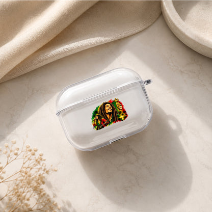 Bob Marley Lion and Legend Protective Apple AirPods Pro 3 Clear Case | Shockproof Cover