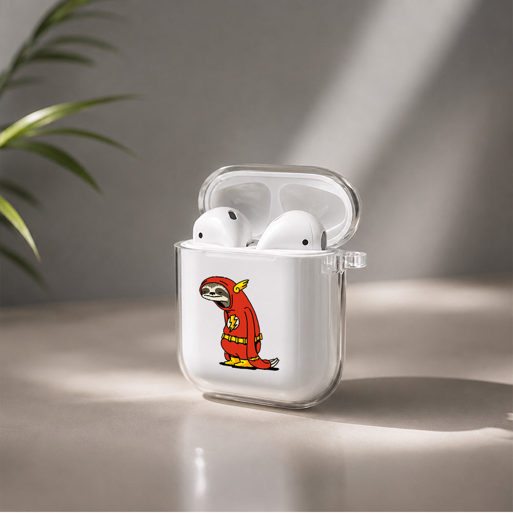 Sloth Flash Protective Clear Case Cover For Apple Airpods | Soft Silicone AirPods 1 / 2 Case | Protective Cover