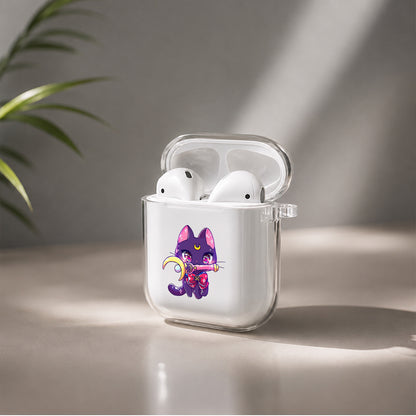 Luna Cute The Cat Protective Clear Case Cover For Apple Airpods | Soft Silicone AirPods 1 / 2 Case | Protective Cover