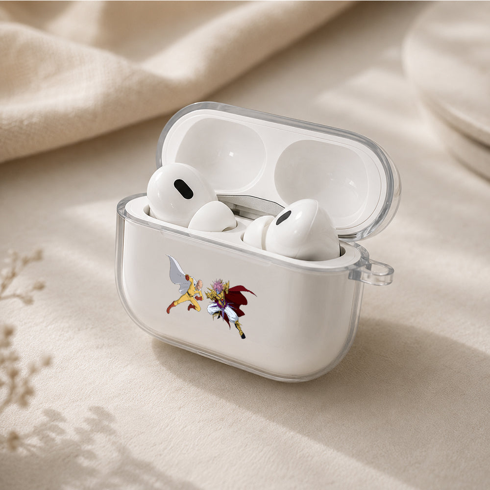 Saitama VS Lord Boros Protective Apple AirPods Pro 3 Clear Case | Shockproof Cover