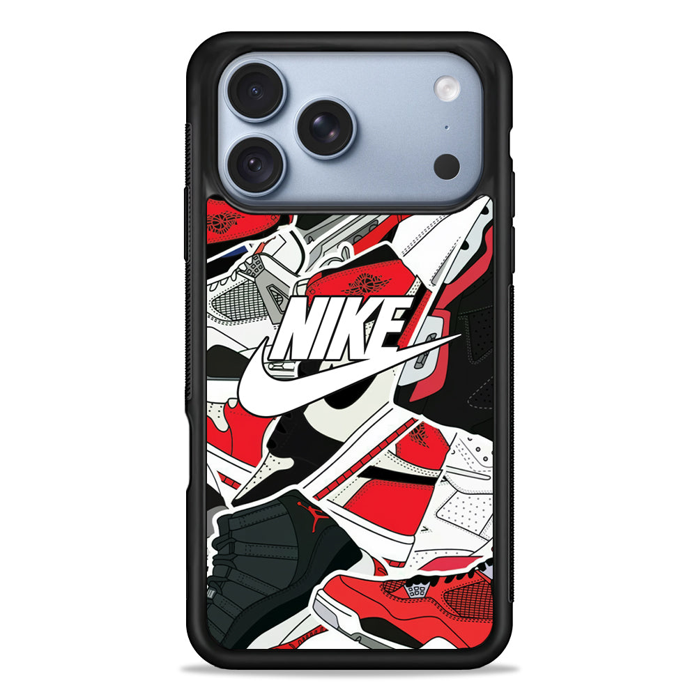 Nike Logo Shoes Pattern iPhone 18 Pro Case - iPhone 18 Pro Silicone Case