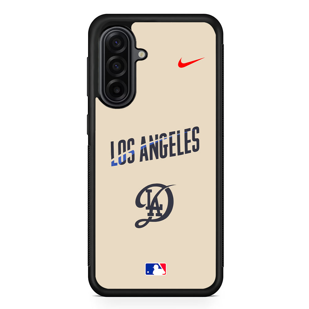 MLB Los Angeles Dodgers Cream Nike Samsung Galaxy A17 Case | Durable Rubber Samsung Galaxy A17 Phone Case