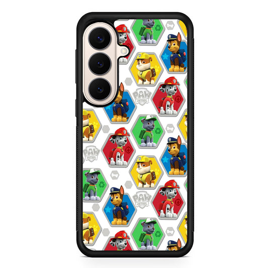 Paw Patrol Patern White Samsung Galaxy S26 Case | Durable Protective Rubber Cover