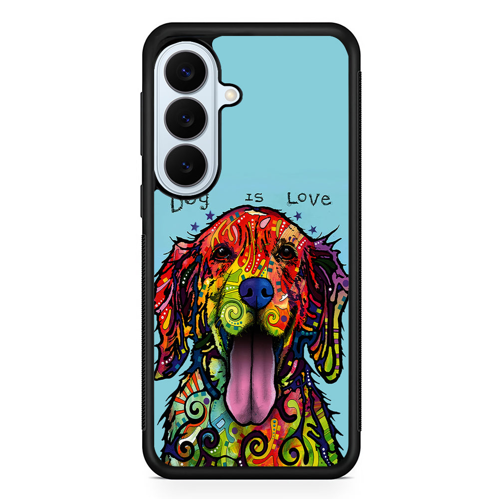Dog is Love Painting Art Samsung Galaxy S26 Plus Case | Slim Protective Rubber Cover