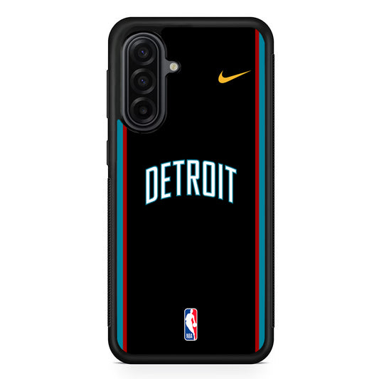 NBA Detroit Pistons Black Nike Samsung Galaxy A17 Case | Durable Rubber Samsung Galaxy A17 Phone Case
