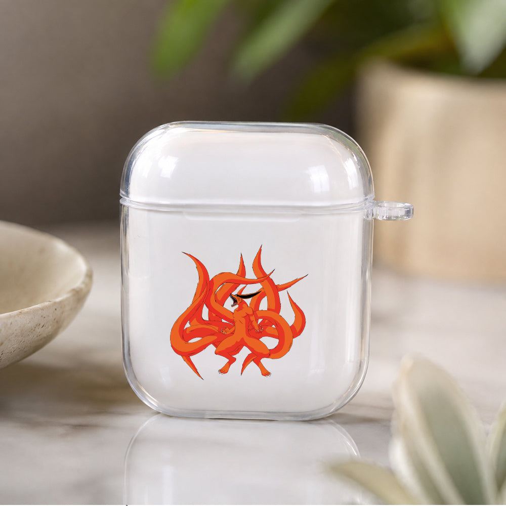 Kurama Naruto Uzumaki Protective Clear Case Cover For Apple Airpods | Soft Silicone AirPods 1 / 2 Case | Protective Cover